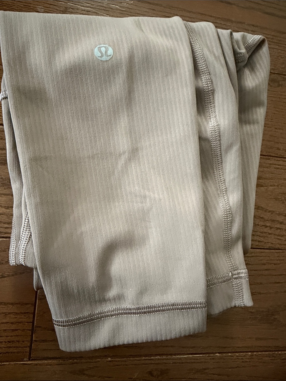 Taupe/Beige Ribbed Leggings - Picture 8 of 8